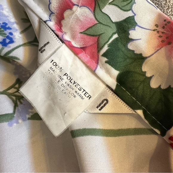 L Magnin white robe with floral Print Kaftan Size  o/s  (A03) - Picture 8 of 10